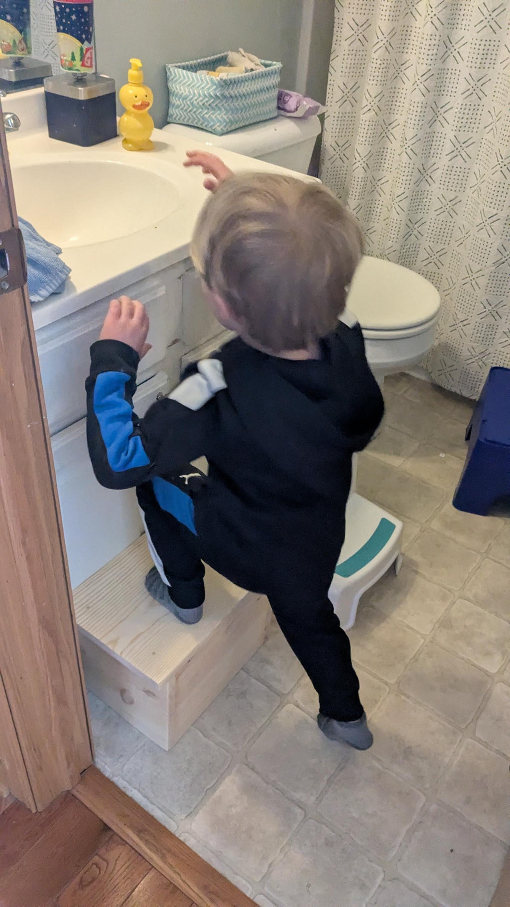 Personalized Kid Step Stool: Handmade Montessori Wooden Stool