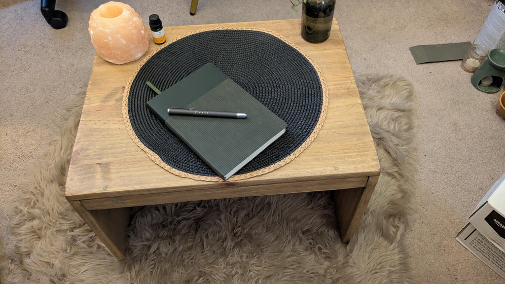 Meditation Floor Table – Spiritual Altar for Grounding