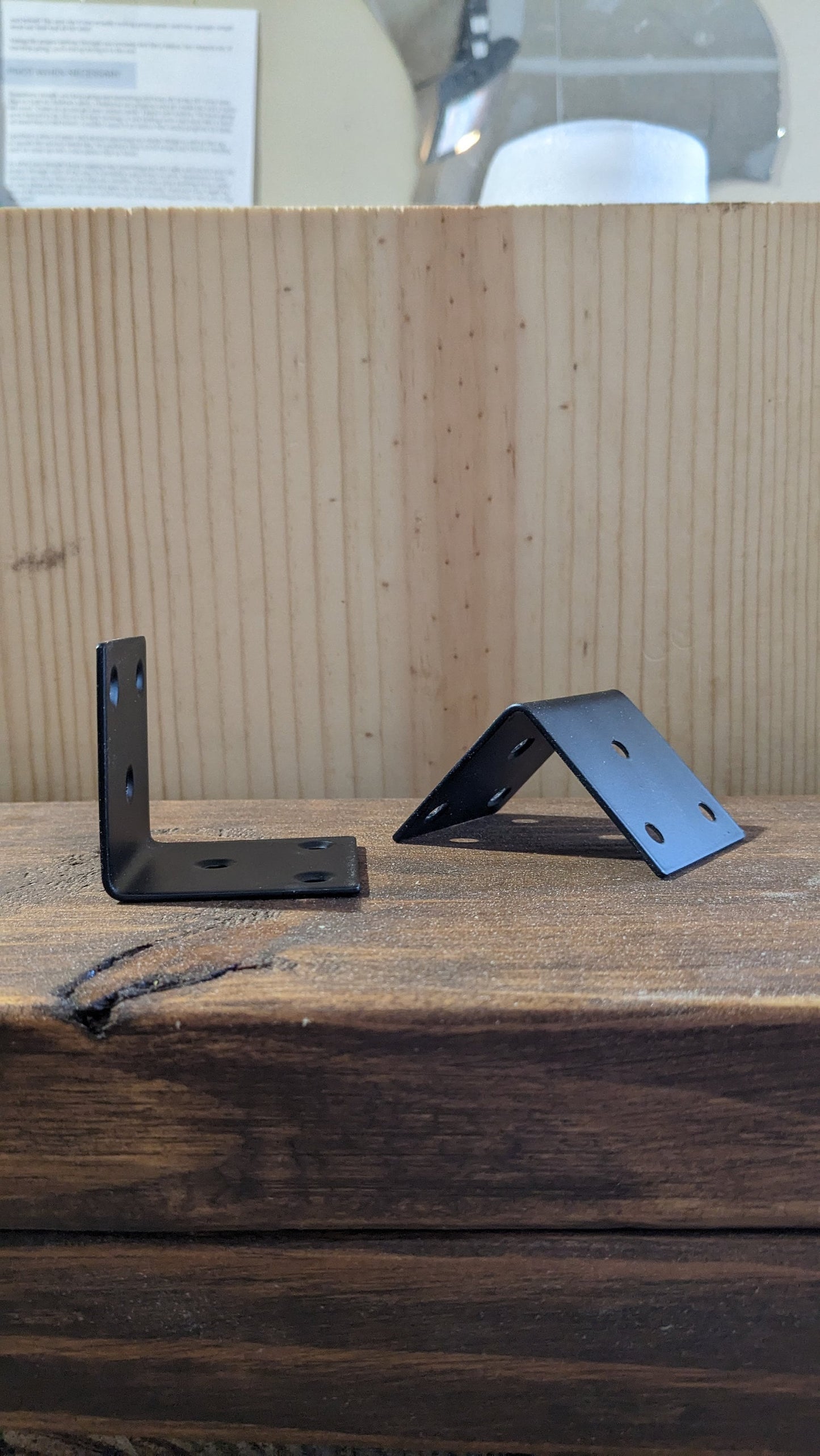 Steel Shelf Brackets: L Brace Corner Plate, Custom Paint Option