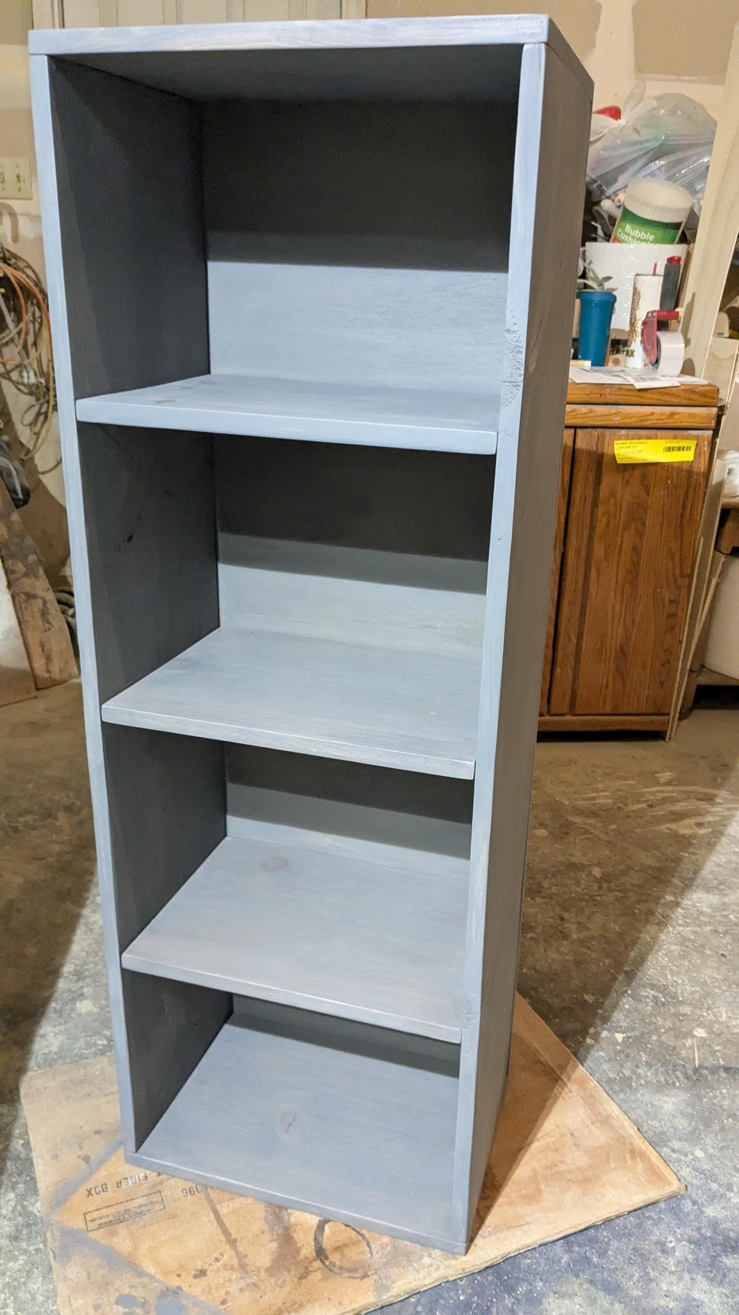 Custom Handmade Vertical Wood Bookcase: Stackable Wall Storage