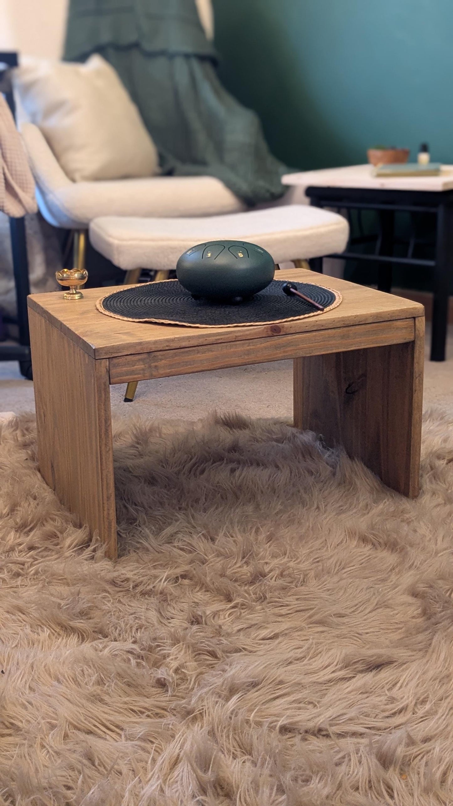 Meditation Floor Table – Spiritual Altar for Grounding