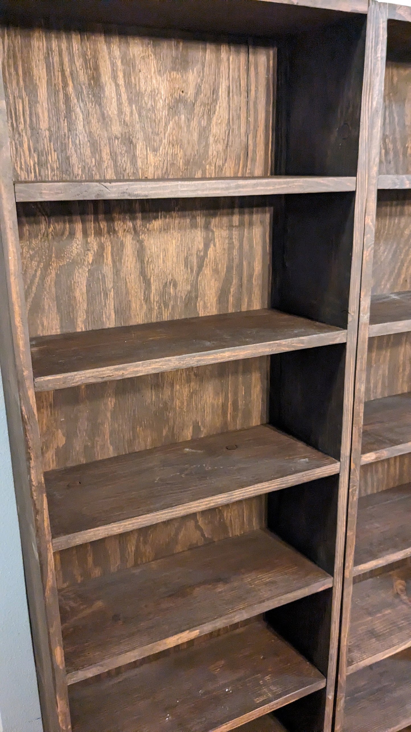 Custom Handmade Vertical Wood Bookcase: Stackable Wall Storage