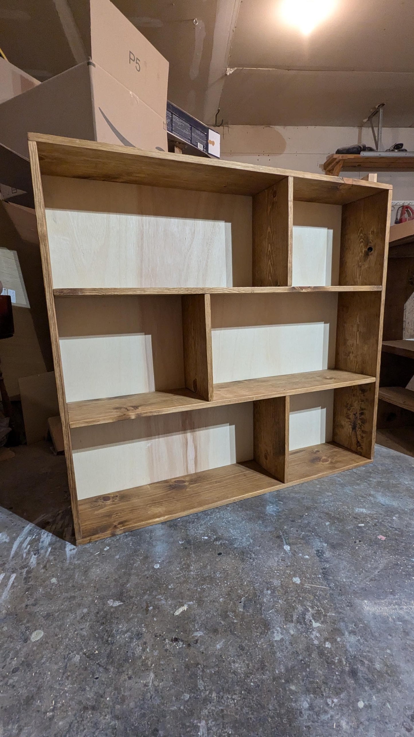 Custom Handmade 3-Tier Pine Bookcase