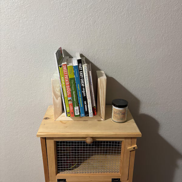 Handmade Bedside Bookcase - "To-Be-Read" Book Holder Kitchen Recipe Book Holder