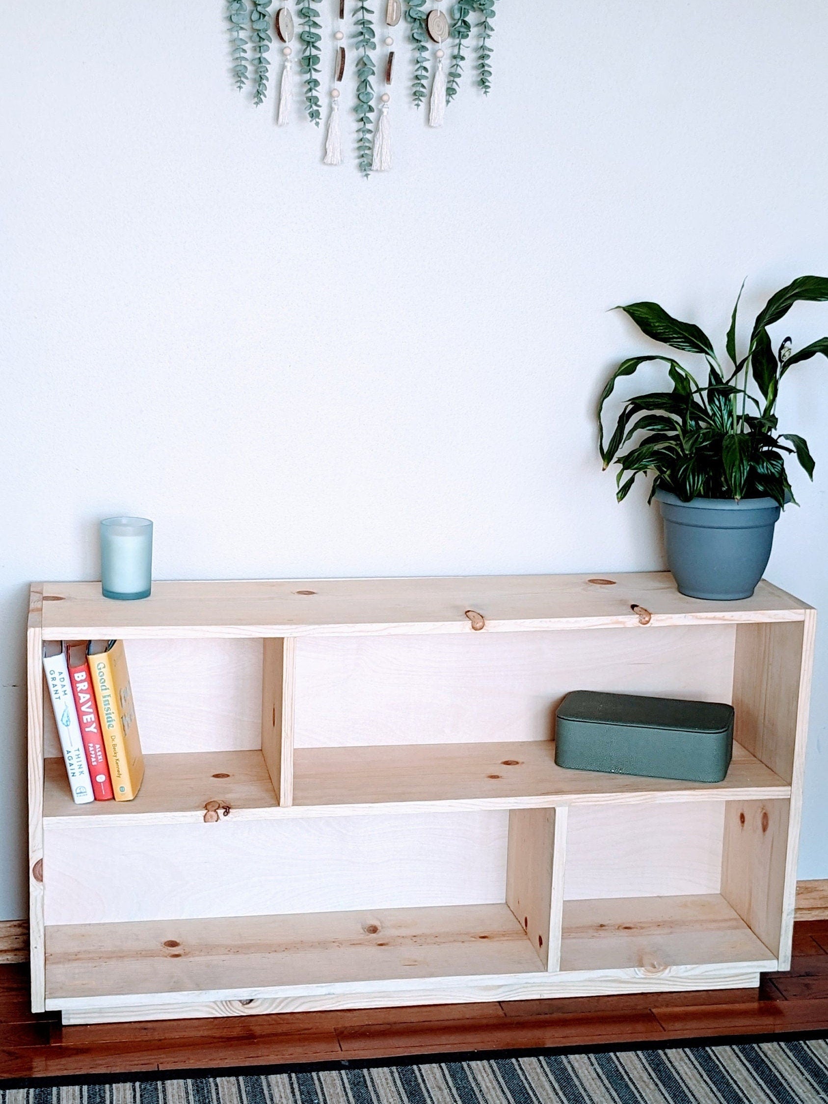 Custom Handmade 3-Tier Pine Bookcase