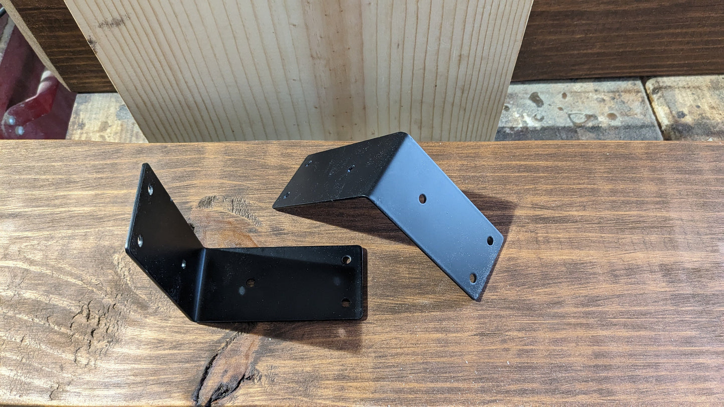 Steel Shelf Brackets: L Brace Corner Plate, Custom Paint Option