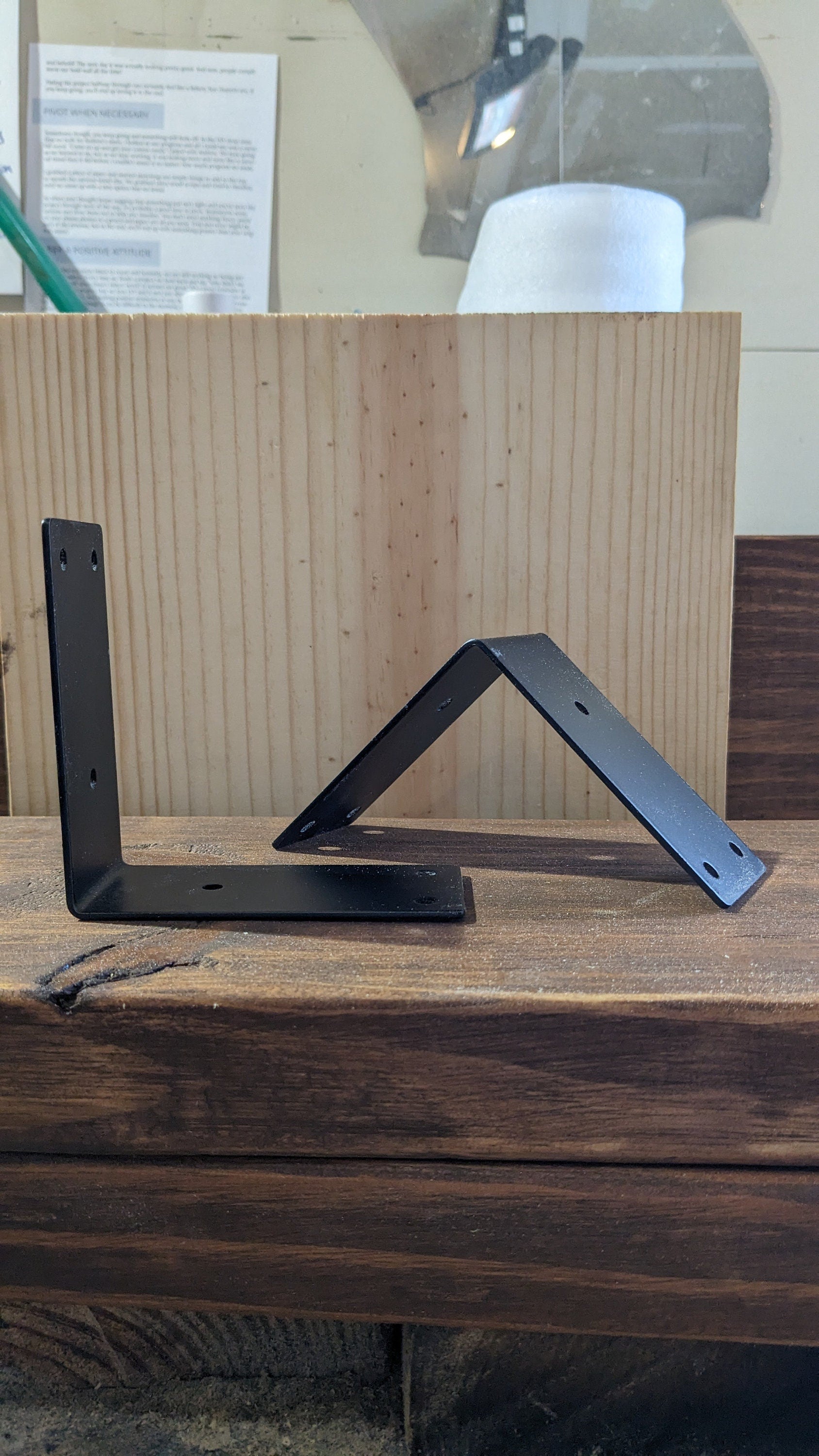 Steel Shelf Brackets: L Brace Corner Plate, Custom Paint Option