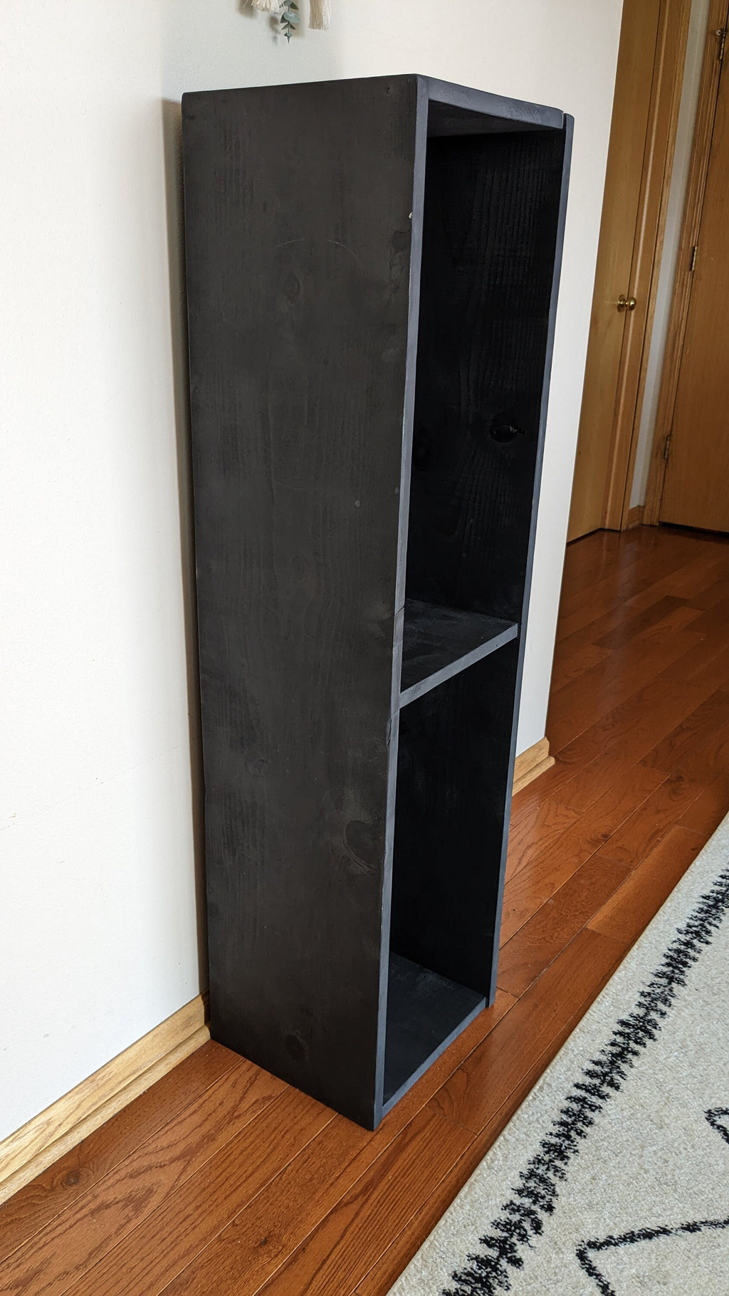 Handmade Vertical Bookshelf: Narrow Stackable Display Shelf