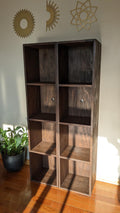 Custom Handmade Vertical Wood Bookcase: Stackable Wall Storage