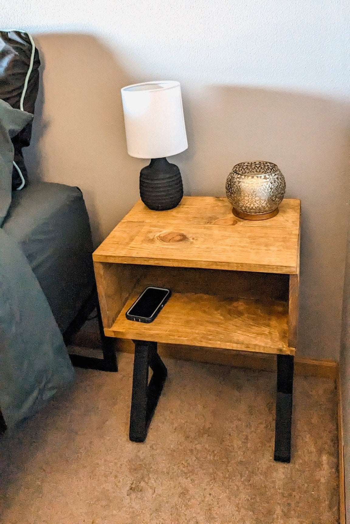 Wooden Night Stand Bedroom Furniture Compact Natural Wood Bedside Table Living Room End Table Furniture Small Table Handmade Side Table