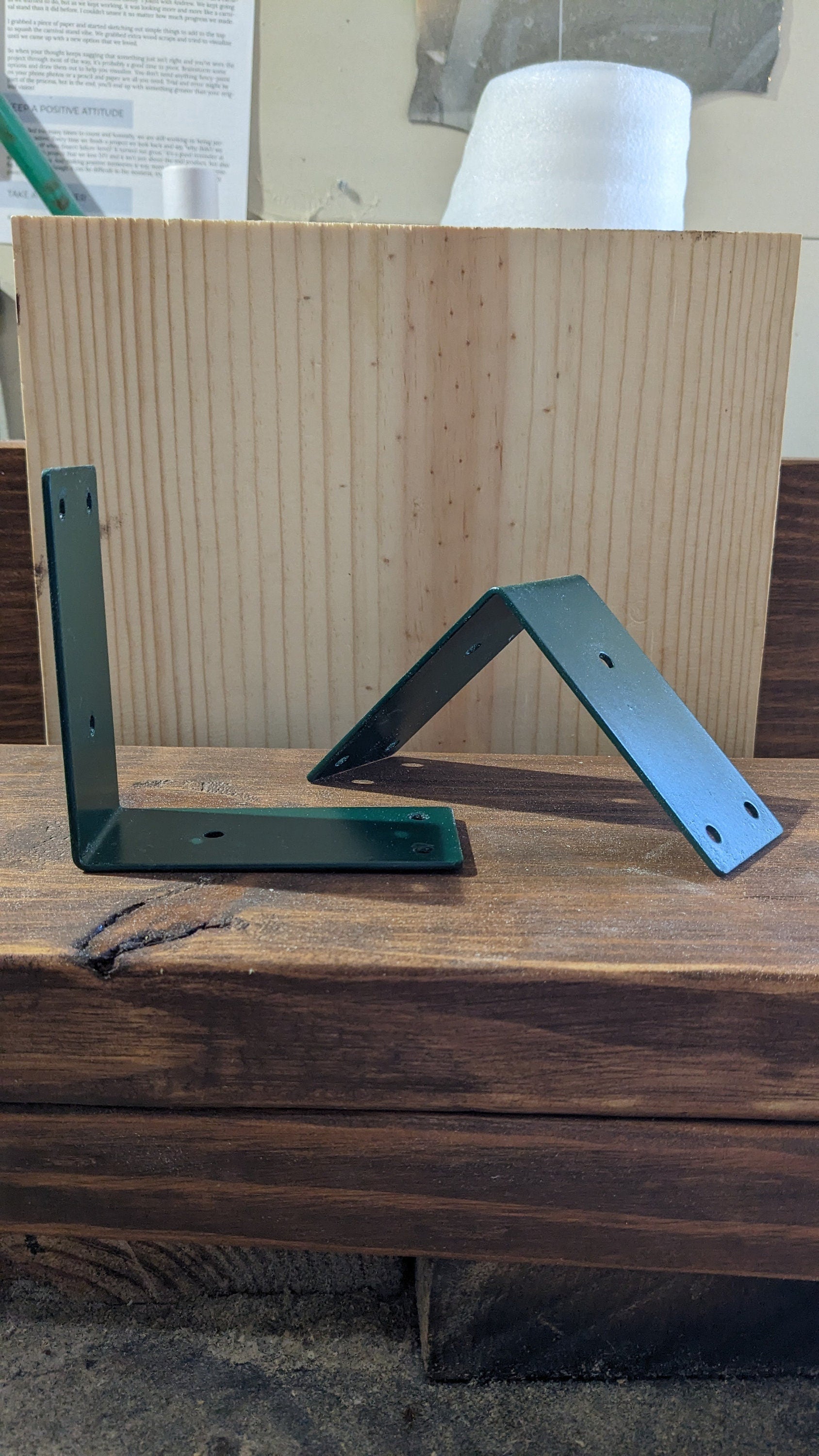 Steel Shelf Brackets: L Brace Corner Plate, Custom Paint Option