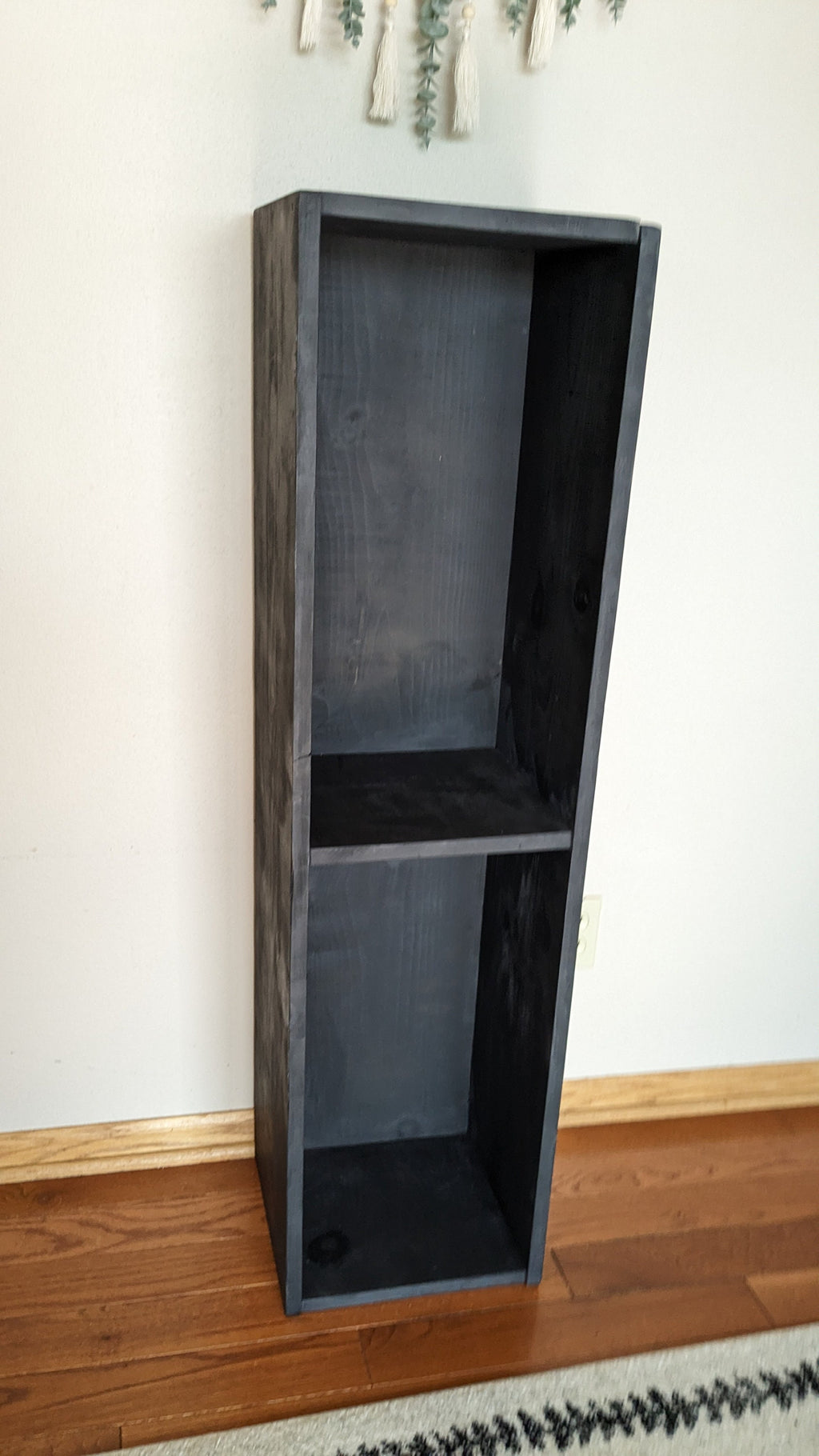 Handmade Vertical Bookshelf: Narrow Stackable Display Shelf