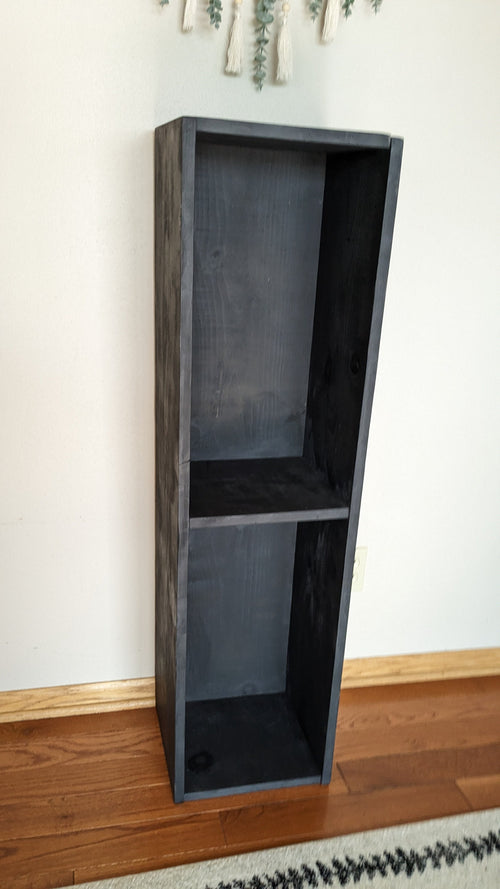 Handmade Vertical Bookshelf: Narrow Stackable Display Shelf