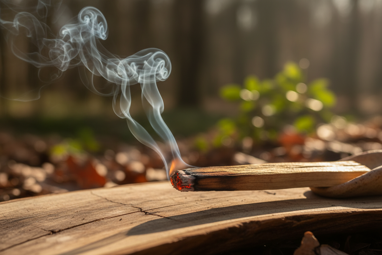 palo santo stick burning